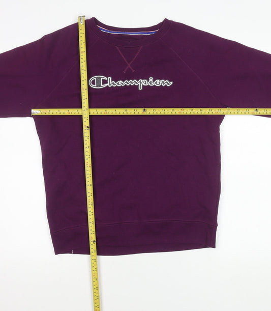 Champion Women’s Purple Pullover Sweatshirt M Logo Embroidered