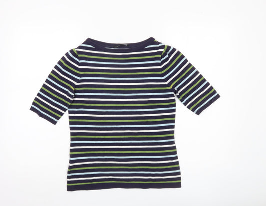 Laura Ashley Womens Multicoloured Striped Boat Neck Jumper UK10