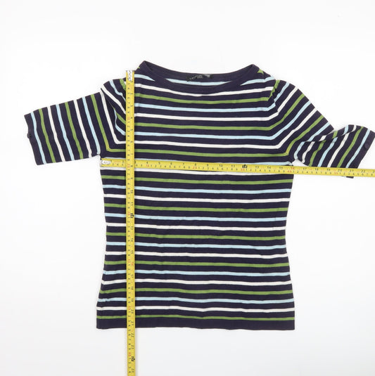 Laura Ashley Womens Multicoloured Striped Boat Neck Jumper UK10