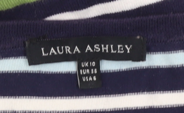 Laura Ashley Womens Multicoloured Striped Boat Neck Jumper UK10