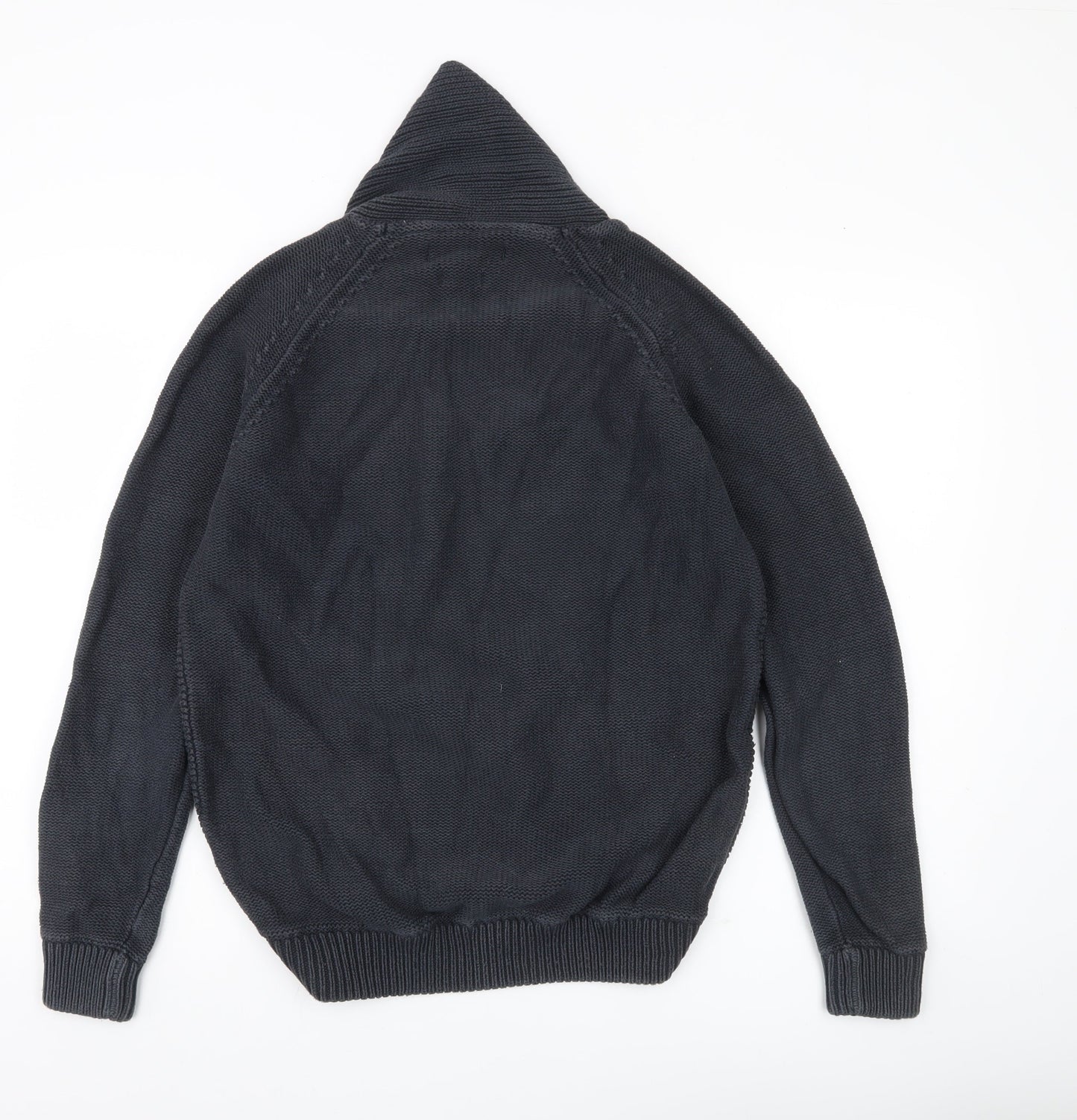 Jack & Jones Men's Black Cotton Hooded Pullover Jumper L