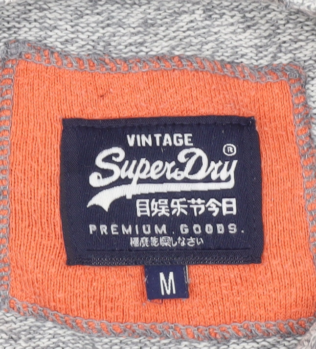 Superdry Men's Grey Cotton Crew Neck Pullover Jumper Size M