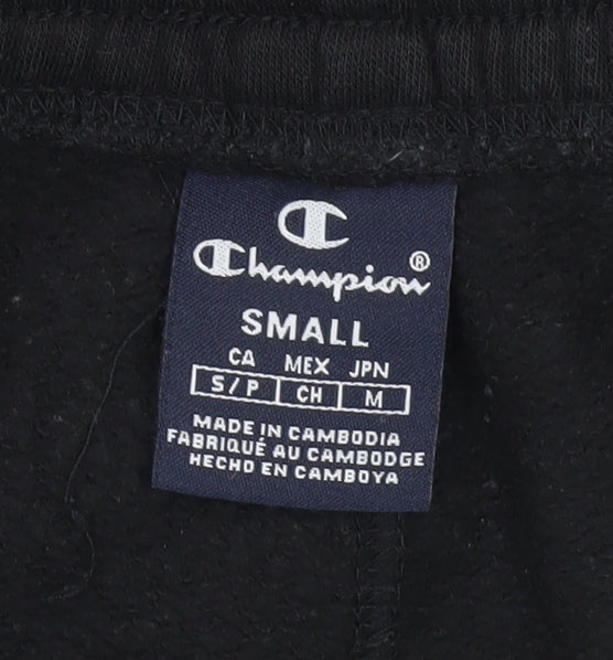 Champion Men's Black Jogger Sweatpants Small Logo Zip Pockets