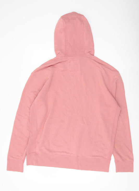 Hollister Men's Pink Pullover Hoodie Size L Cotton Blend Hooded Jumper