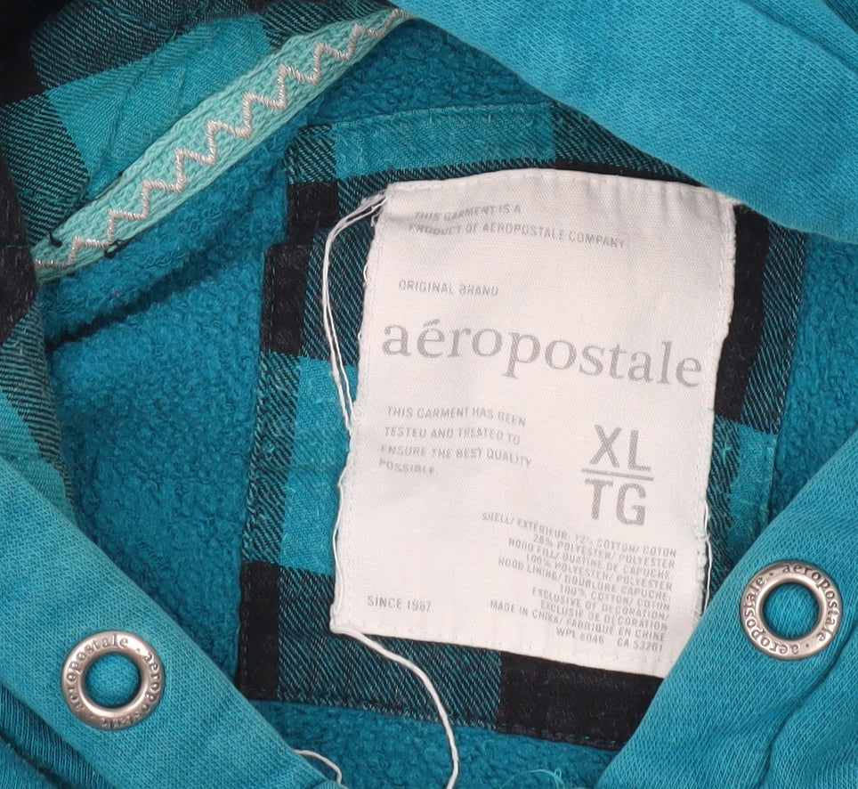 Aeropostale Women’s Blue Full Zip Hoodie XL Cotton Blend Casual