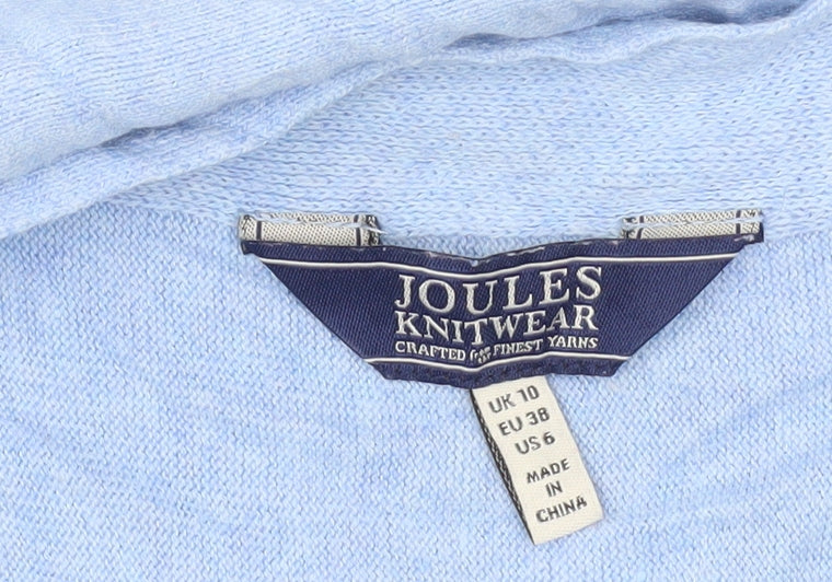 Joules Women Blue Cotton Blend Crew Neck Pullover Jumper Size 10