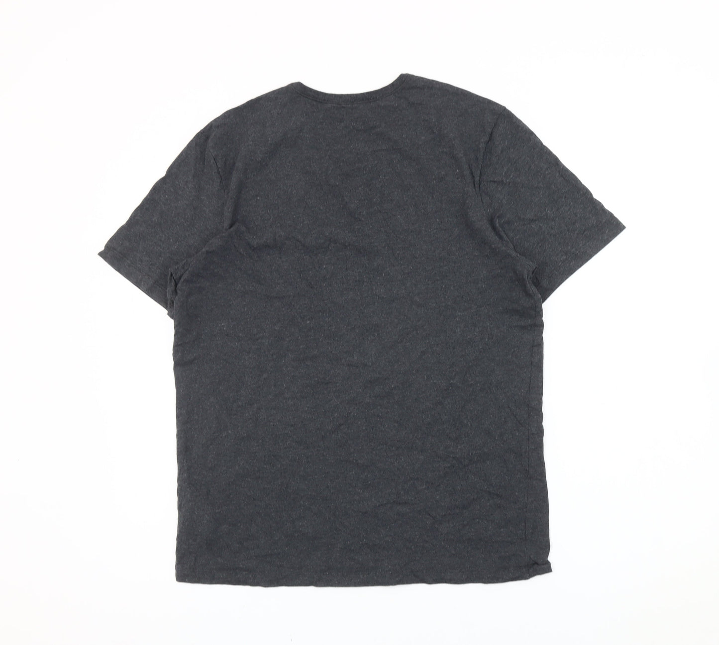 BOSS Mens L Grey Crew Neck Short Sleeve Cotton Blend T-Shirt