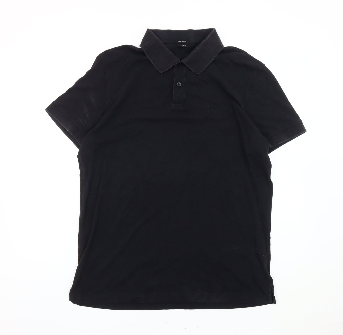 Hugo Boss Men's Black 2XL Pima Cotton Polo Shirt