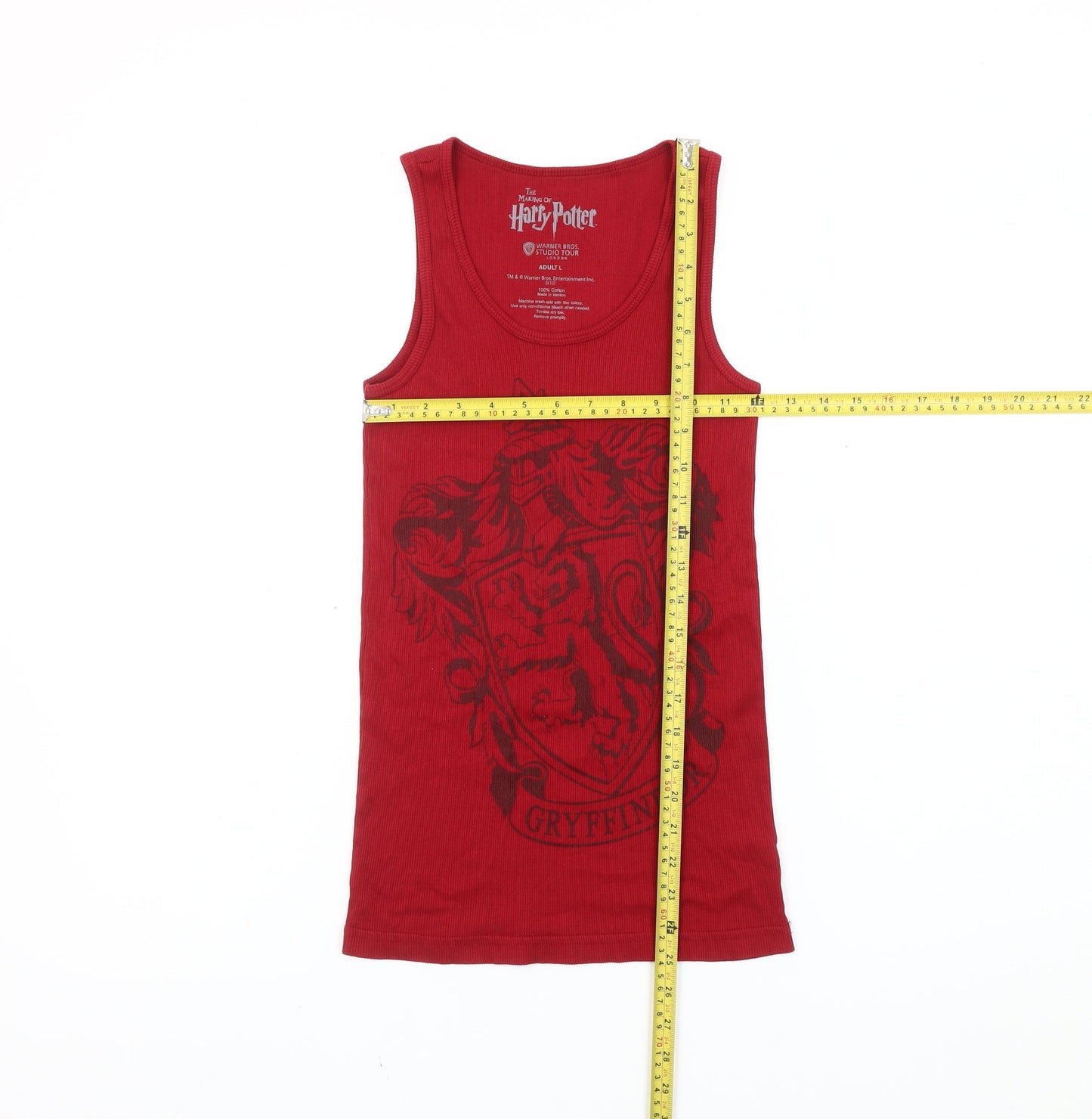 Harry Potter Gryffindor Women Red Tank Top L Cotton Scoop Neck
