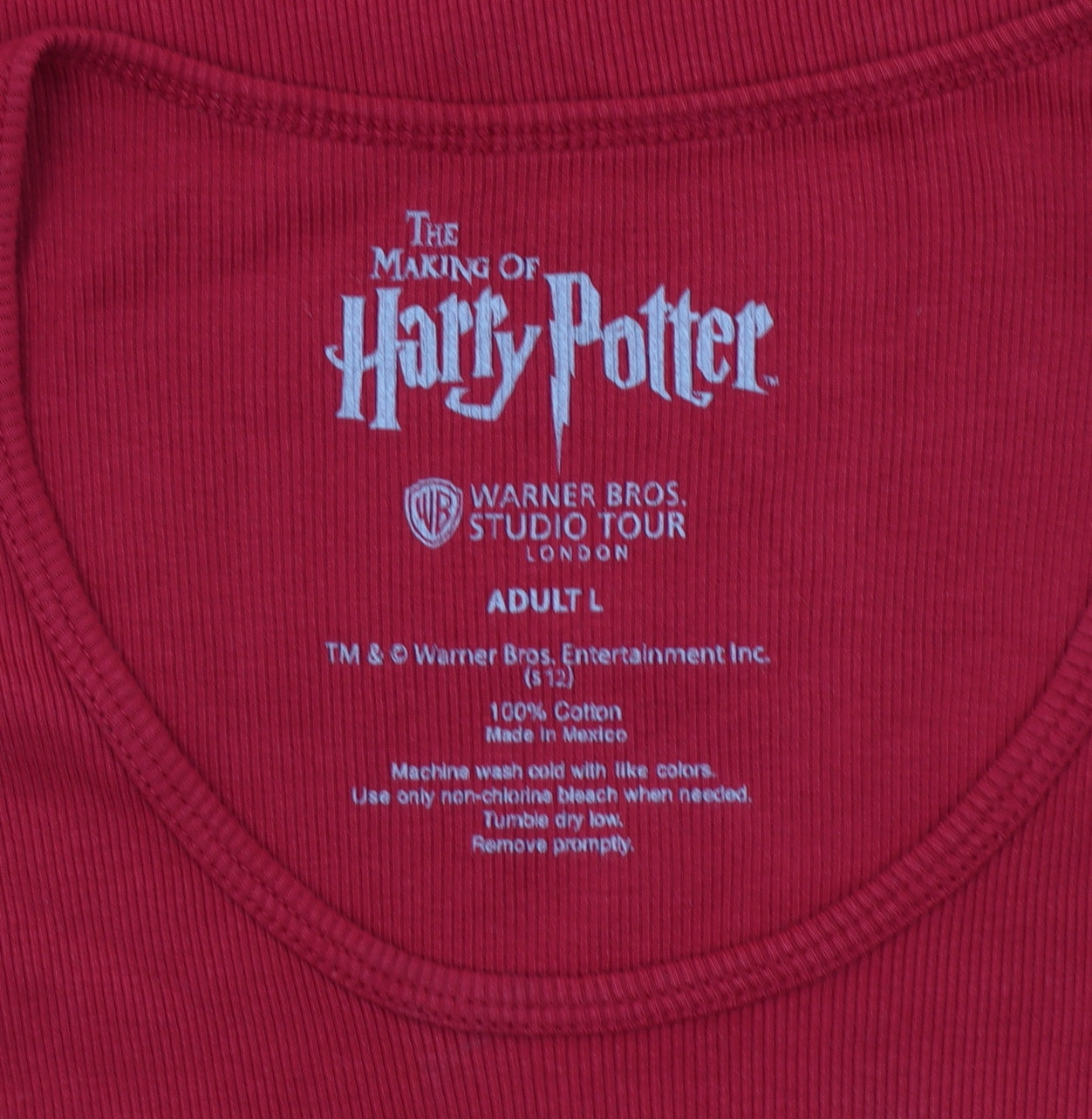 Harry Potter Gryffindor Women Red Tank Top L Cotton Scoop Neck