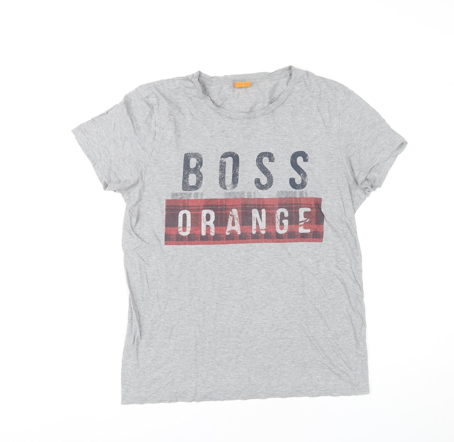 Hugo Boss Men’s Grey Cotton Graphic Logo T-Shirt Size S