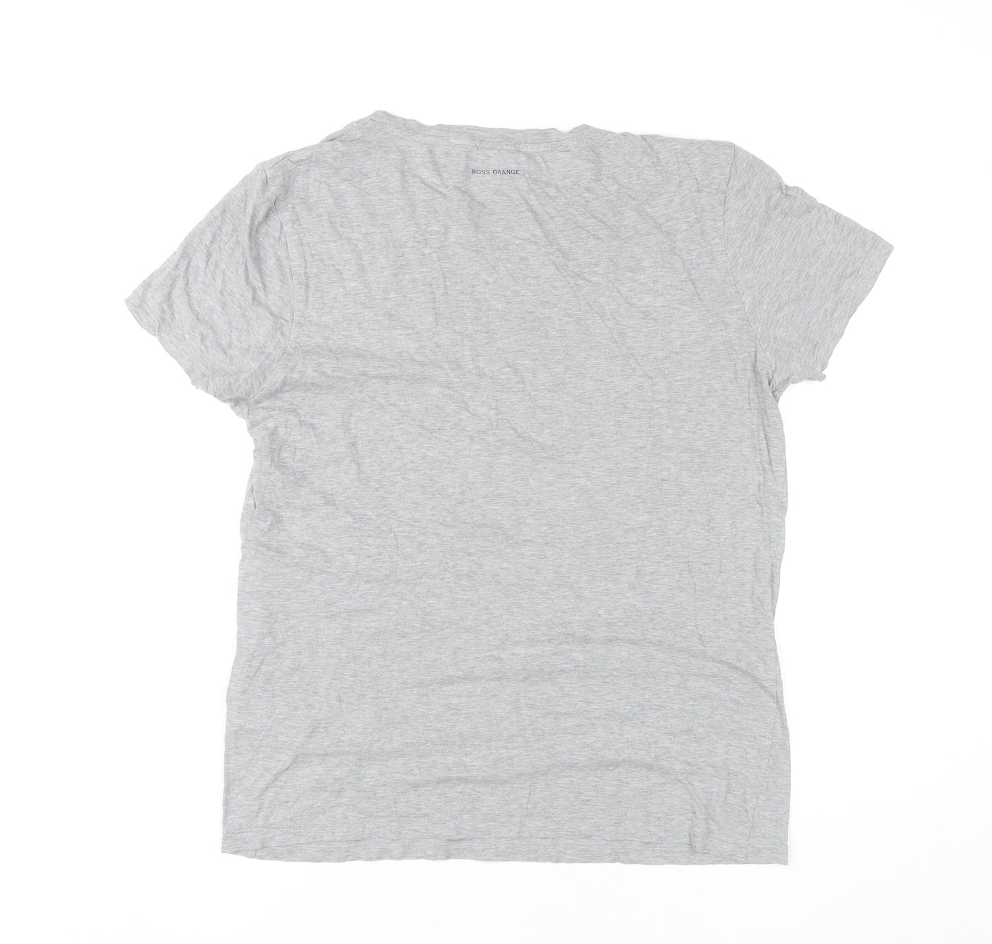 Hugo Boss Men’s Grey Cotton Graphic Logo T-Shirt Size S