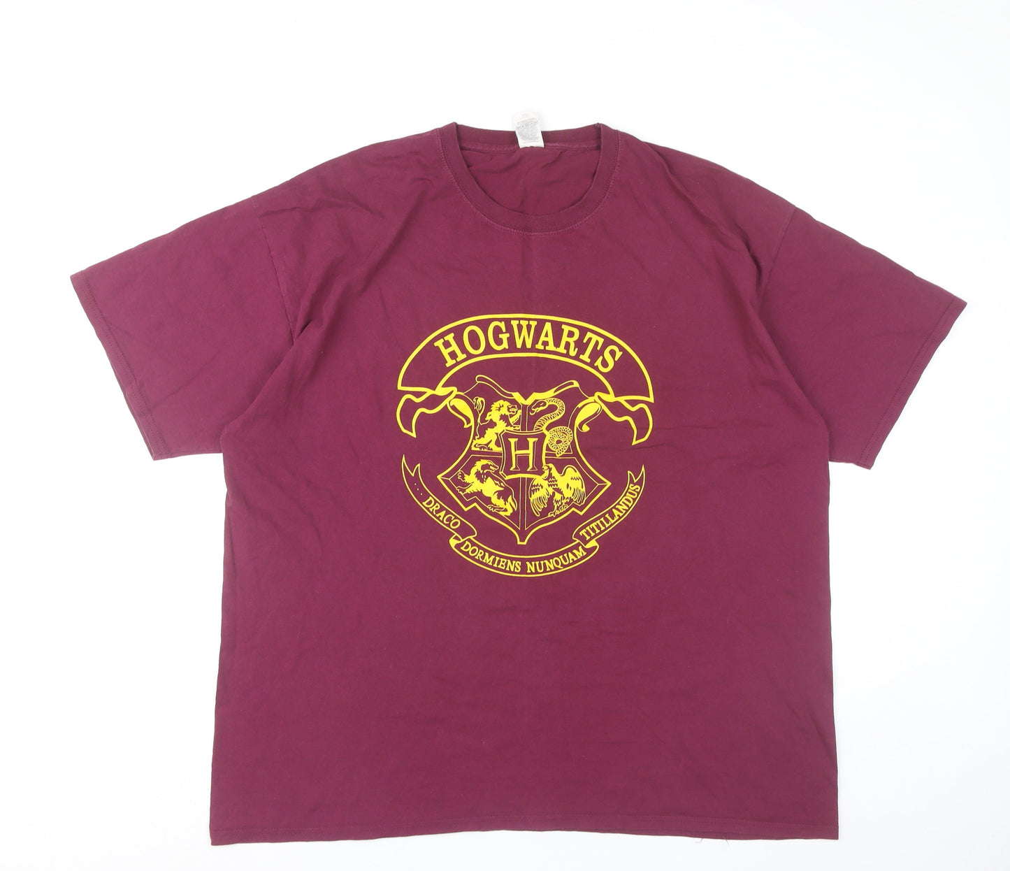 Harry Potter Men’s 2XL Purple Hogwarts Logo Graphic T-Shirt