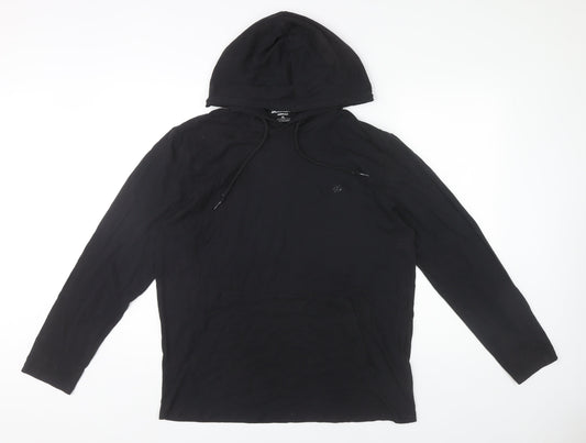 Jack & Jones Mens Black XL Pullover Hoodie Cotton Long Sleeve