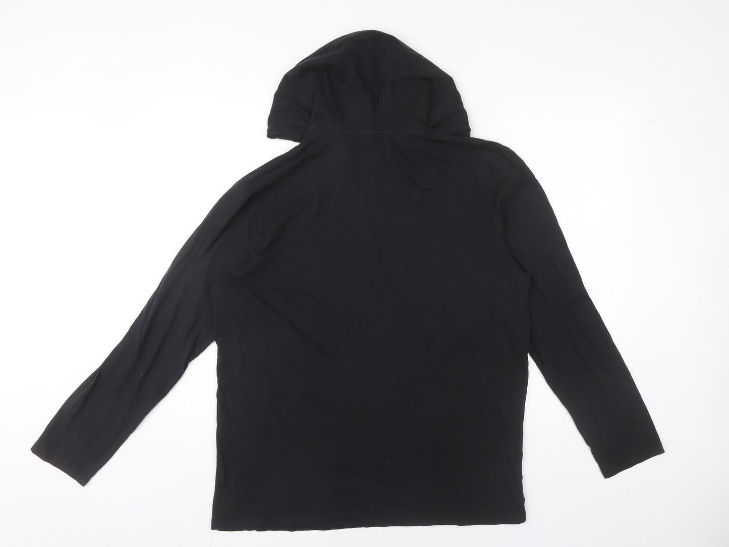 Jack & Jones Mens Black XL Pullover Hoodie Cotton Long Sleeve