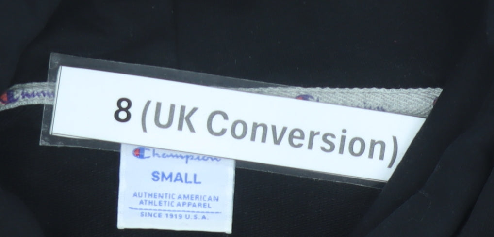 Champion Womens Black Hoodie Size 8 Small Logo Pullover Sweatshirt