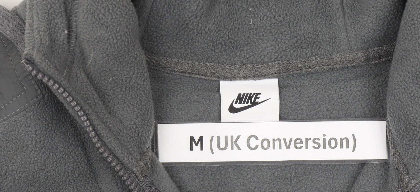 Nike Men’s Grey Fleece Hooded Full Zip Jacket Size M Sportswear
