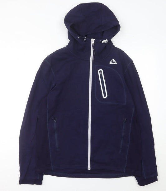 Kappa Mens Blue L Track Jacket Hooded Full Zip Polyester Activewear