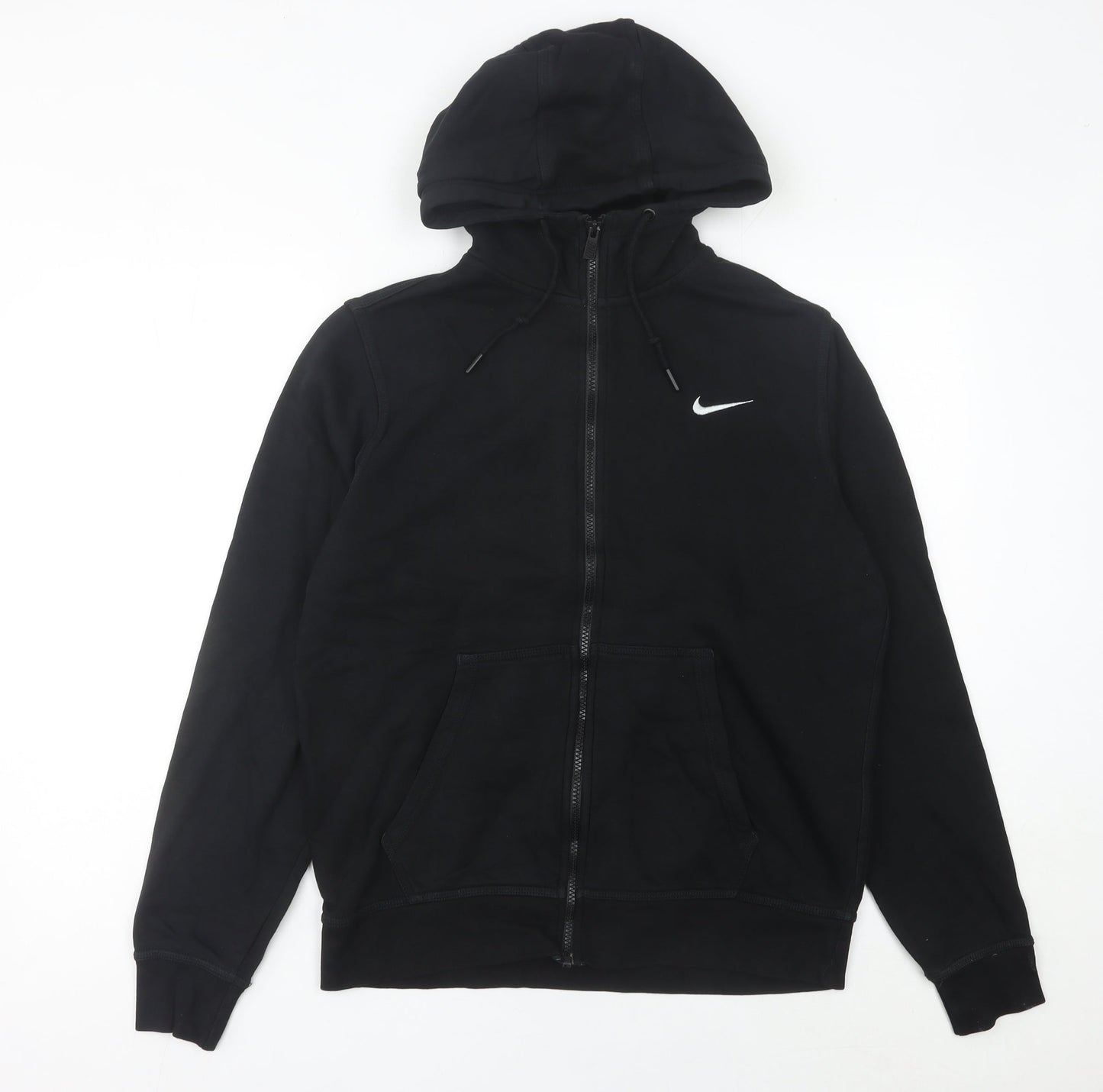Nike Mens Black Full Zip Hoodie Size M Regular Fit Fleece Sweatshirt