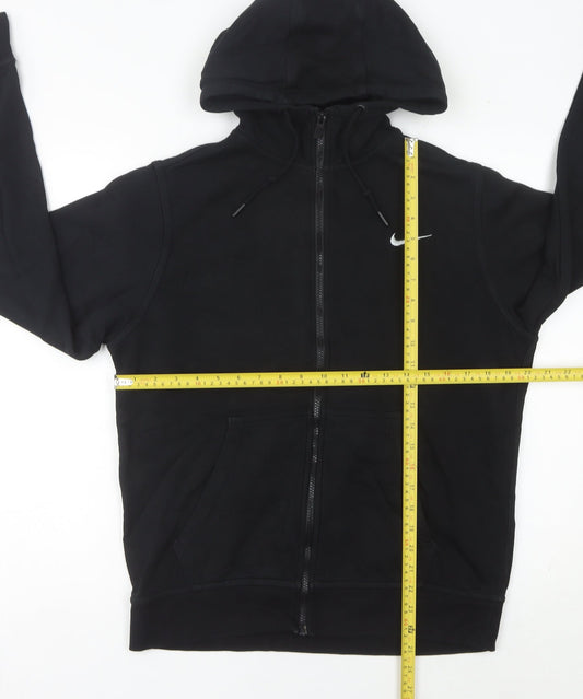 Nike Mens Black Full Zip Hoodie Size M Regular Fit Fleece Sweatshirt