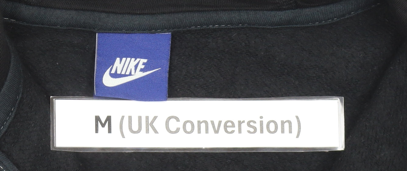 Nike Mens Black Full Zip Hoodie Size M Regular Fit Fleece Sweatshirt
