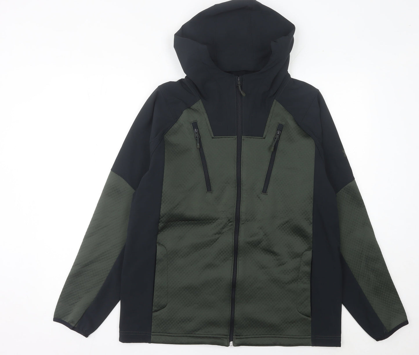 Under Armour Men Green Black L Basic Jacket Hooded Full Zip Sportswear