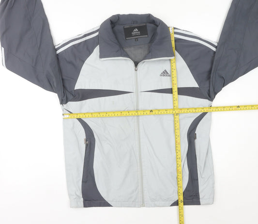 Adidas Men's Grey Track Jacket M Regular Fit Full Zip Sportswear
