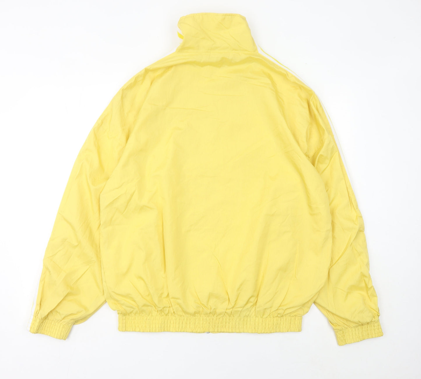 Adidas Mens Yellow Track Jacket Size L Lightweight Full Zip
