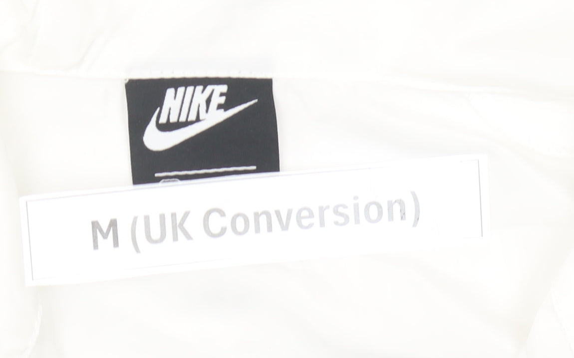 Nike Men’s White M Windbreaker Jacket Hooded Full Zip Lightweight