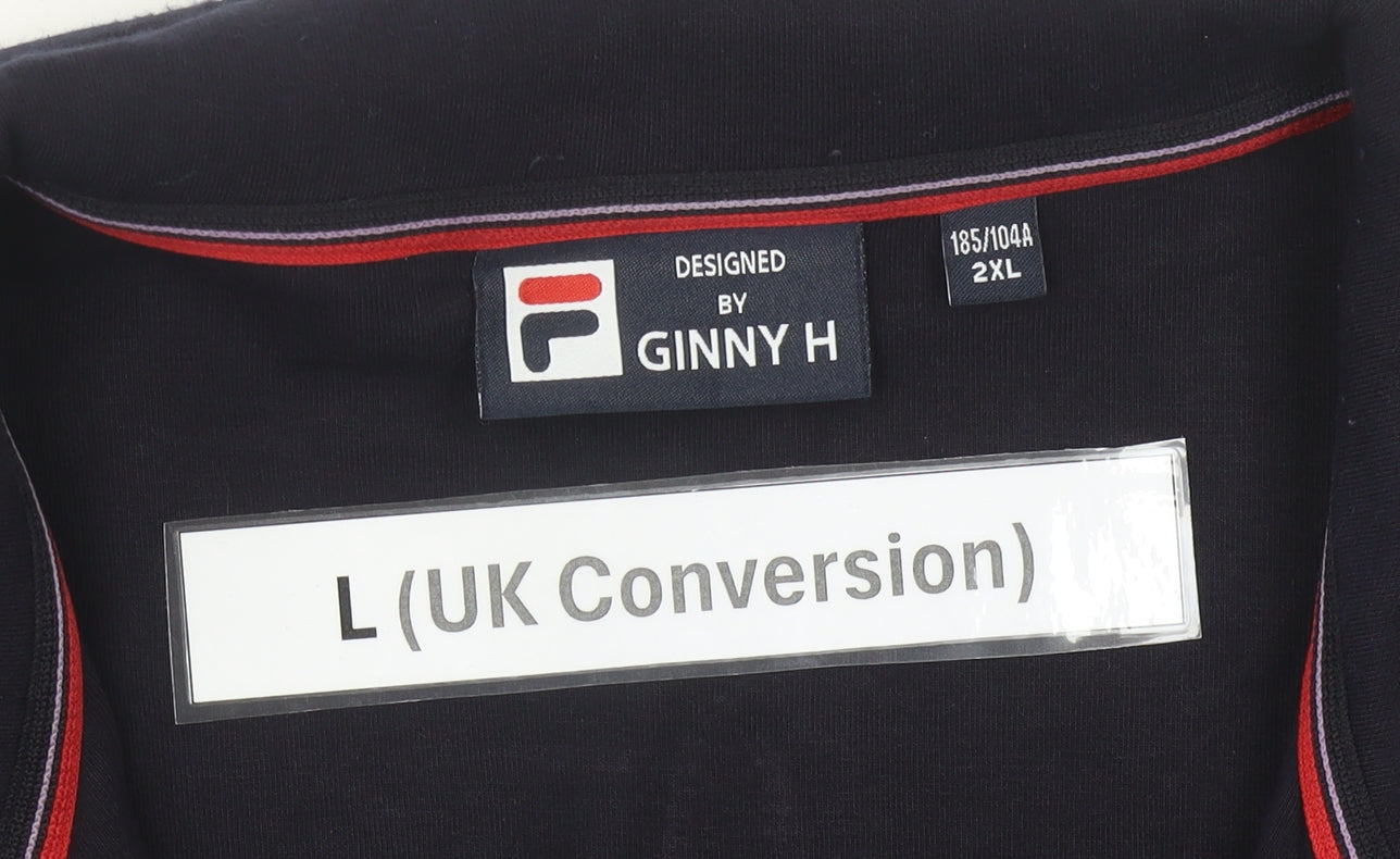 Fila Men’s Blue Full Zip Sweatshirt L Logo Sports Jacket