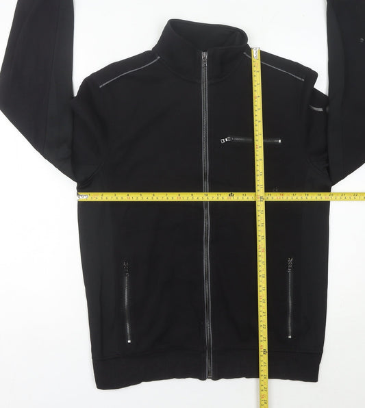 Calvin Klein Men's Black Medium Track Jacket Slim Fit Full Zip