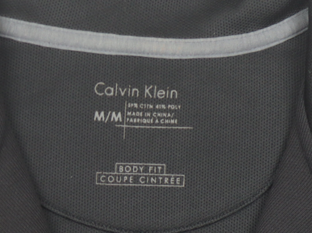 Calvin Klein Men's Black Medium Track Jacket Slim Fit Full Zip