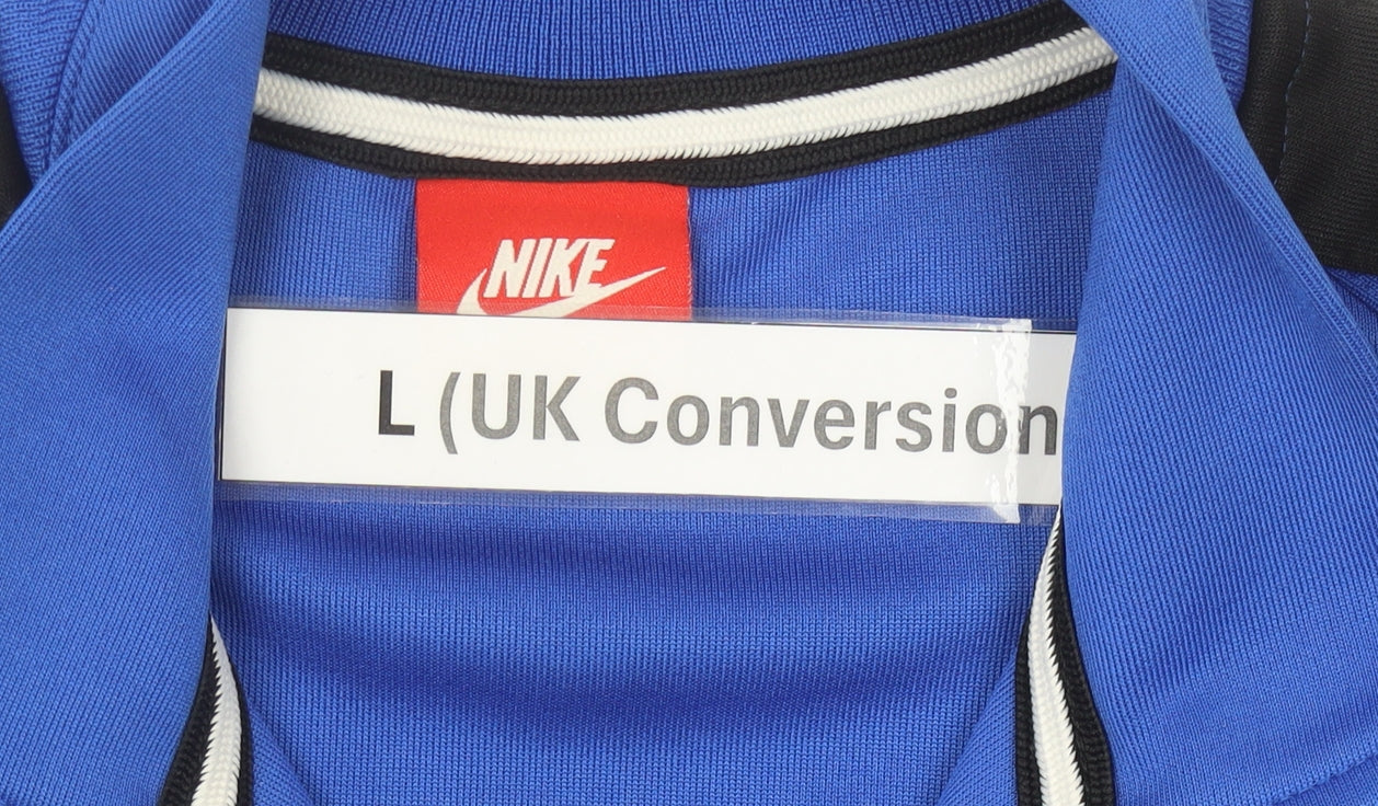 Nike Men's Blue Track Jacket L Full Zip Polyester Sportswear