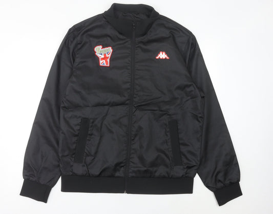 Kappa Mens Black Track Jacket Size L Polyester Sportswear