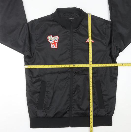 Kappa Mens Black Track Jacket Size L Polyester Sportswear