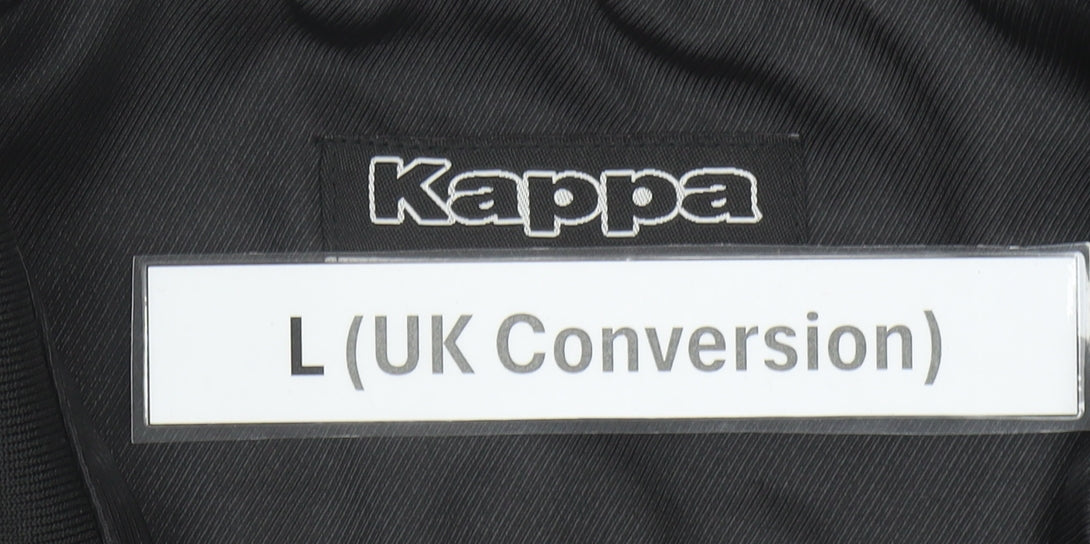 Kappa Mens Black Track Jacket Size L Polyester Sportswear