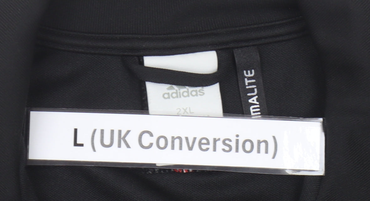 Adidas Men's Black Track Jacket L Full Zip Sportswear