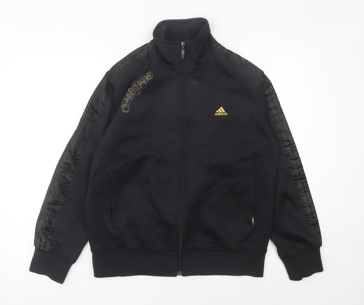 Adidas Men Black M Track Jacket Full Zip Sportswear