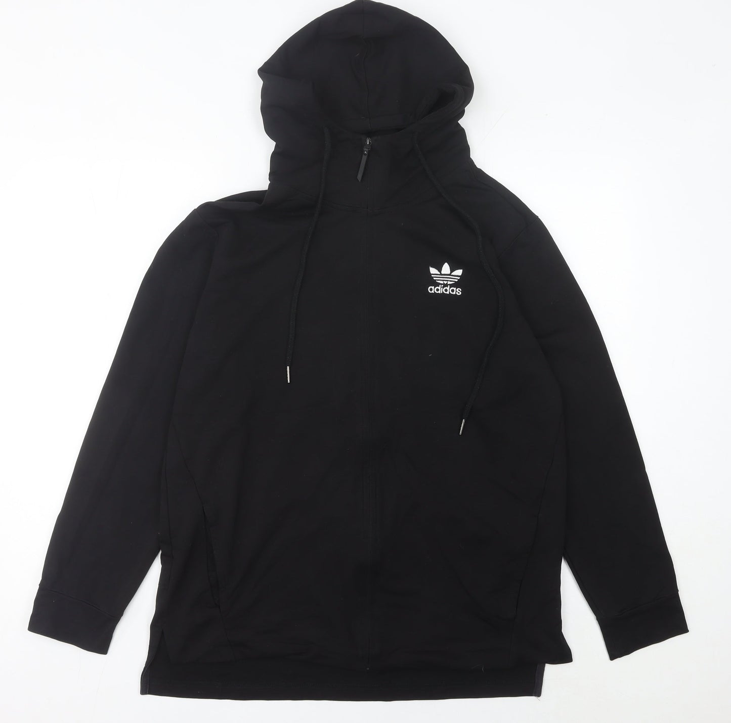 Adidas Mens Black L Full Zip Hoodie Hooded Sweatshirt Regular Fit