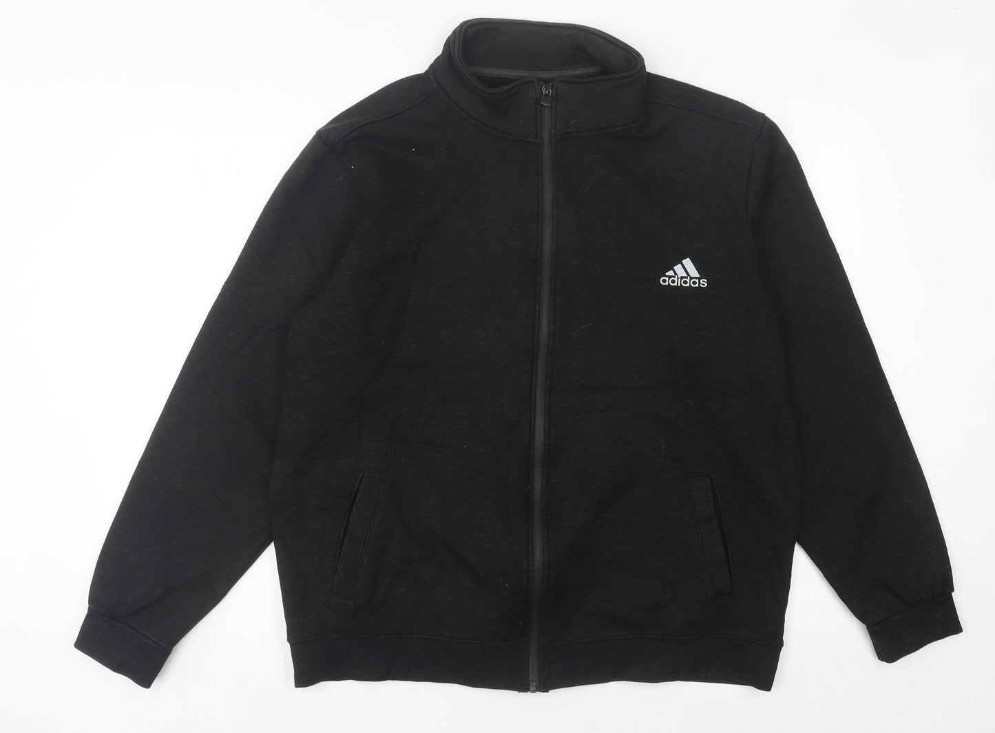 Adidas Mens Black L Track Jacket Full Zip Sportswear