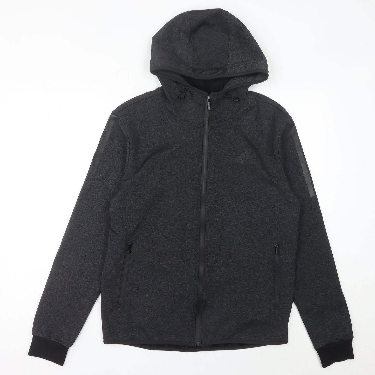 Adidas Men's Black M Full Zip Hooded Activewear Jacket