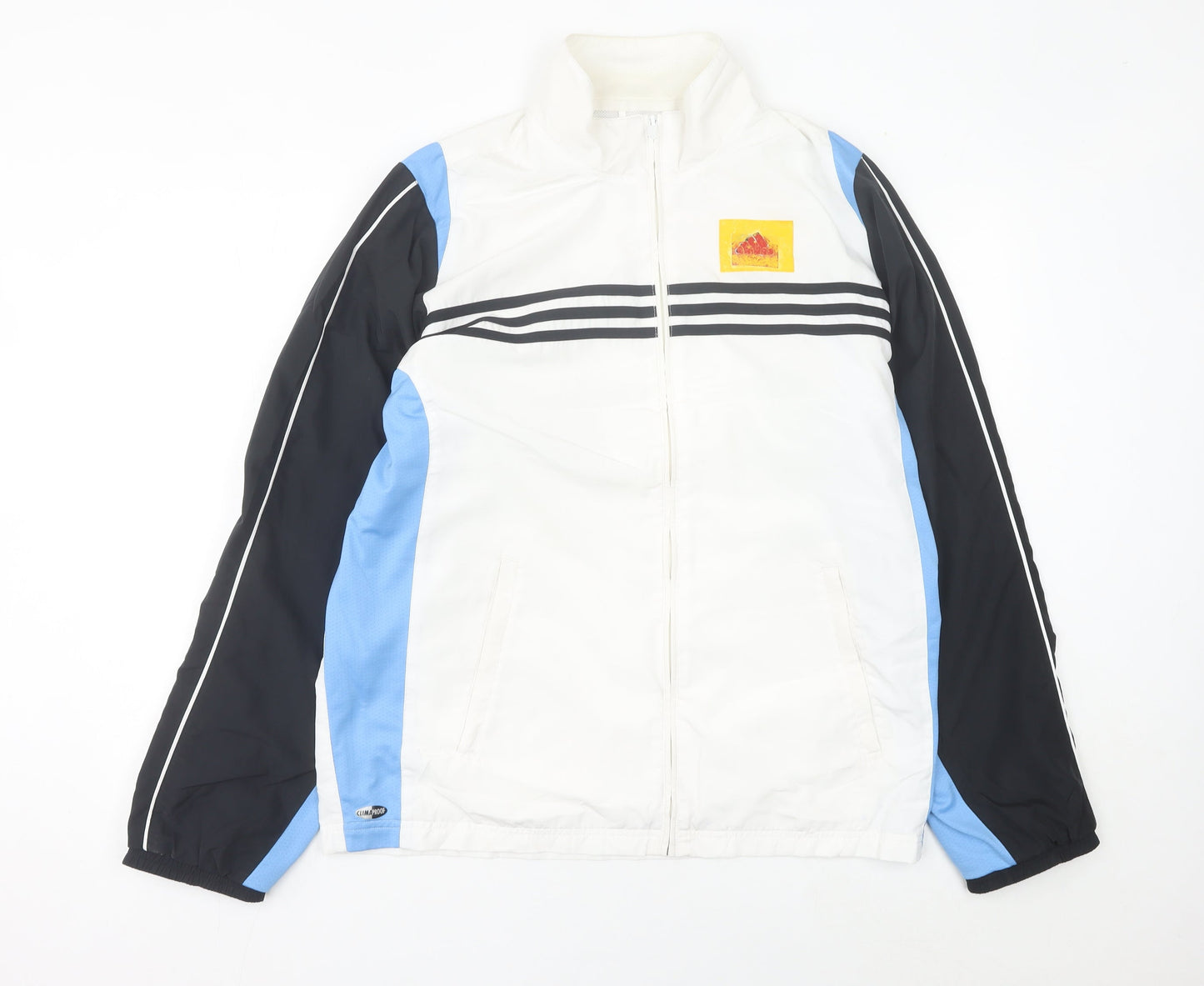 Adidas Men White Blue Track Jacket China Print Size M Full Zip Sportswear