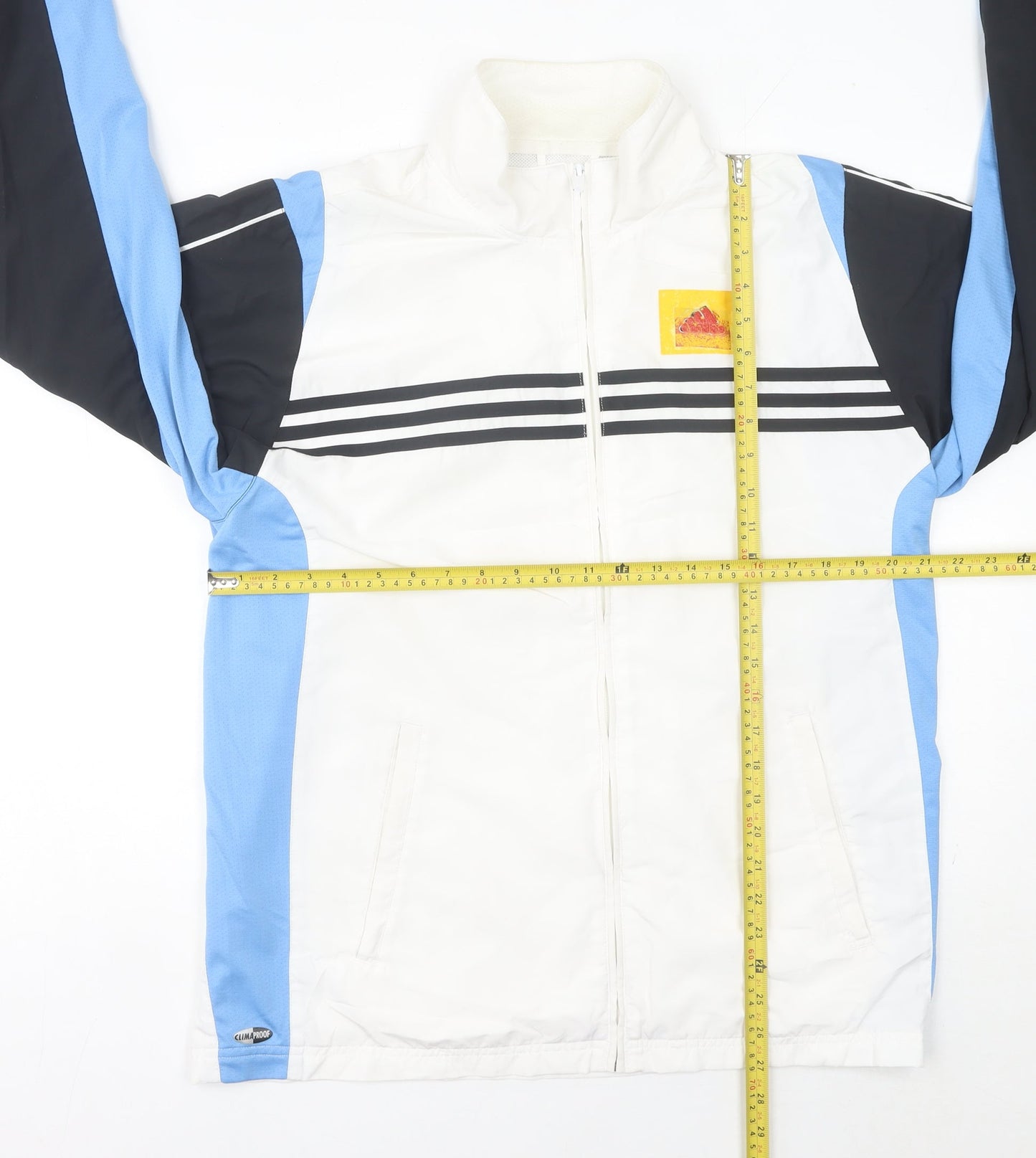 Adidas Men White Blue Track Jacket China Print Size M Full Zip Sportswear