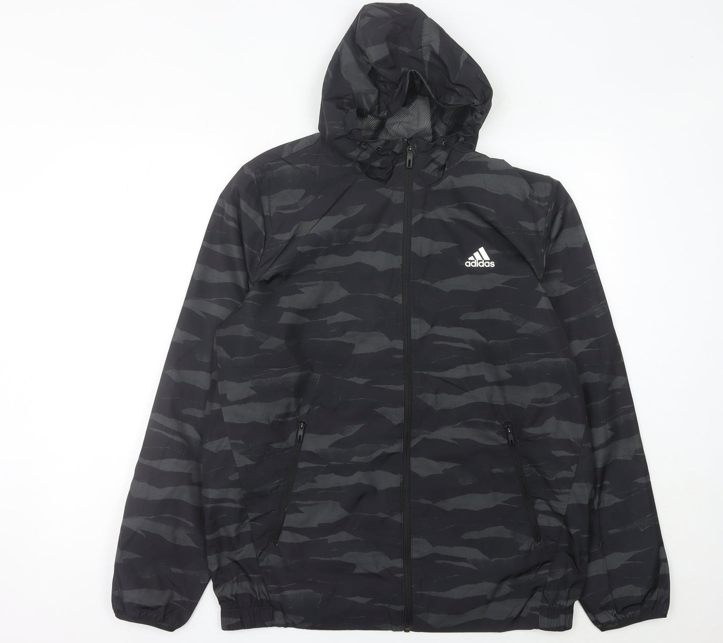 Adidas Men’s Black Camouflage Windbreaker Jacket Size L