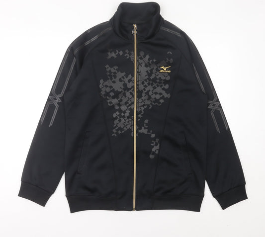 Mizuno Men’s Black Track Jacket Size L Full Zip Sportswear