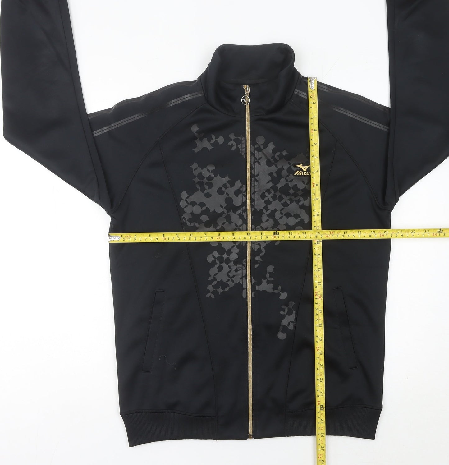 Mizuno Men’s Black Track Jacket Size L Full Zip Sportswear