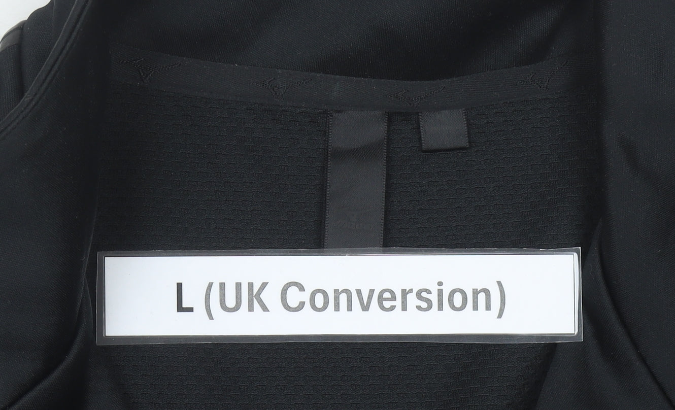 Mizuno Men’s Black Track Jacket Size L Full Zip Sportswear