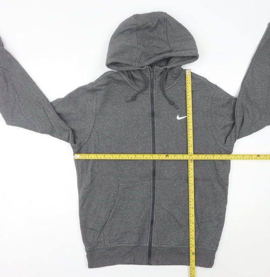 Nike Men’s Grey Full Zip Hoodie Size S Regular Fit Cotton Blend