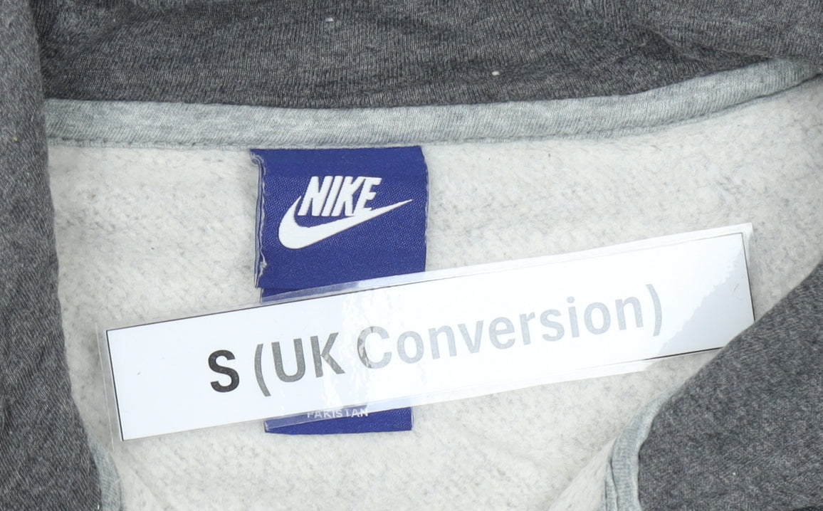 Nike Men’s Grey Full Zip Hoodie Size S Regular Fit Cotton Blend