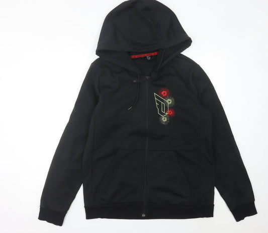 Adidas Men’s Black Full Zip Hoodie L Embroidered Logo Sportswear